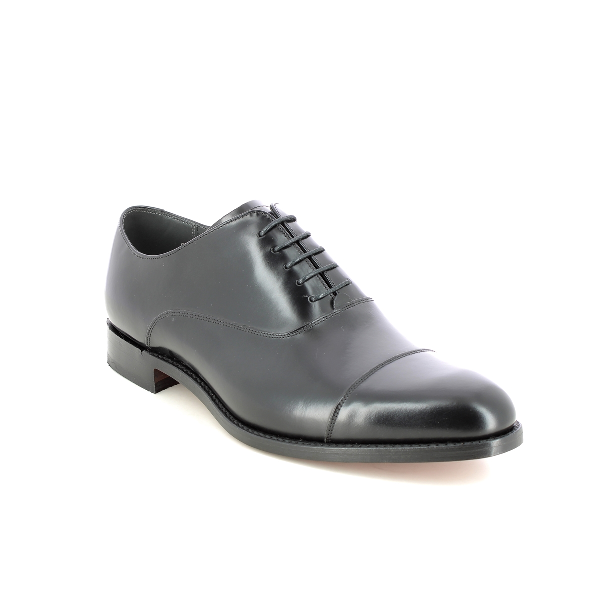 Barker  Winsford Cap In Black Leather 394517G In Size 9 In Plain Black Leather Mens Smart Shoes In Soft Black Leather
