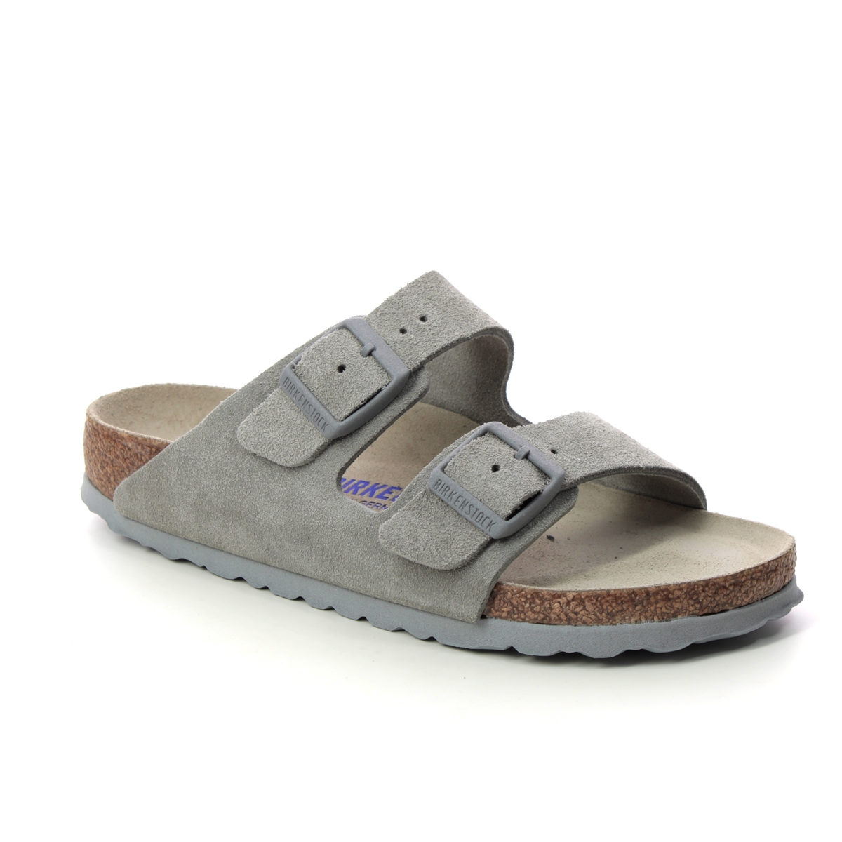 Birkenstock Arizona Soft Footbed Grey Suede Womens Slide Sandals 1020557-03 In Size 42 In Plain Grey Suede