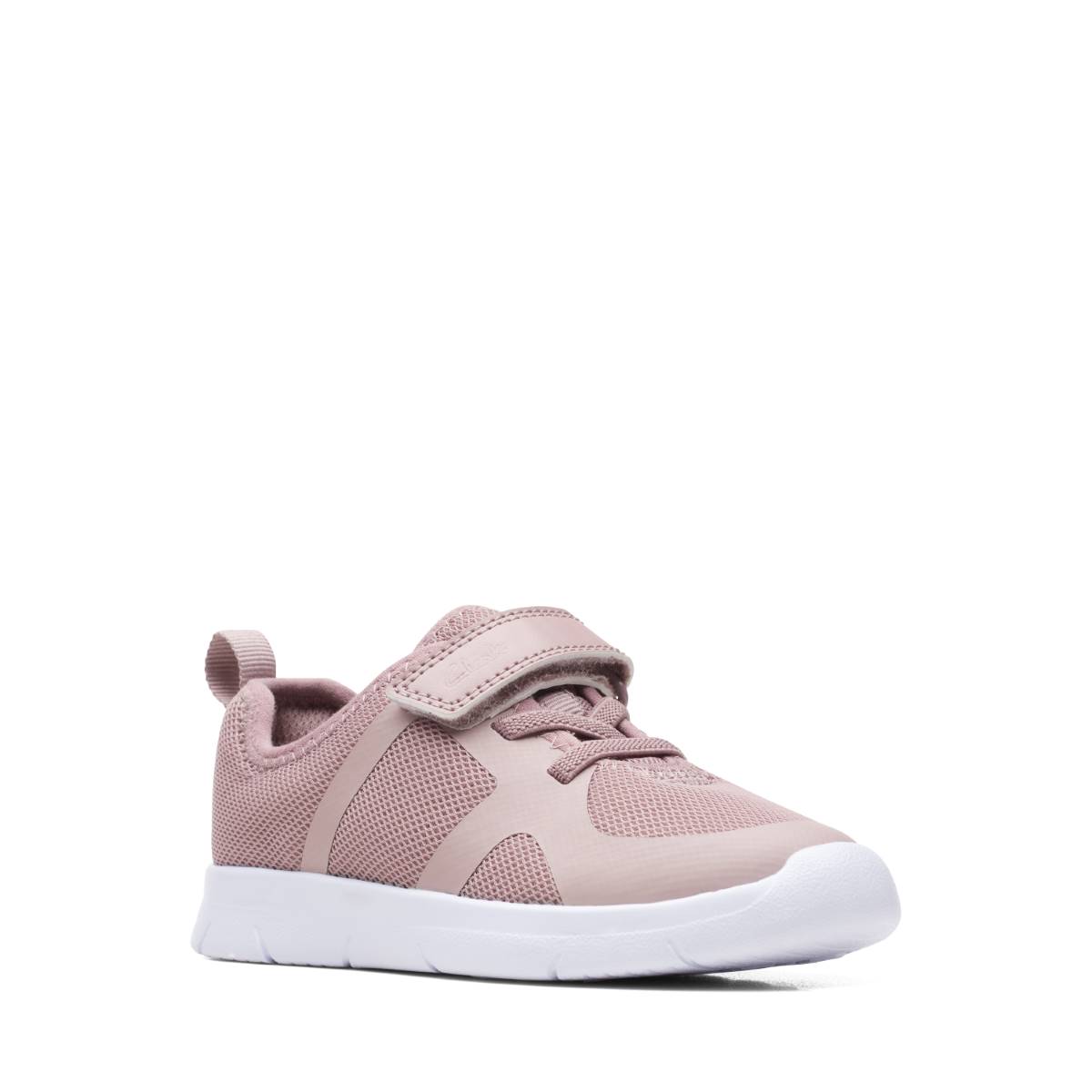 Clarks Ath Flux K Pale pink Kids toddler girls trainers 6481-76F in a Plain Textile in Size 9.5