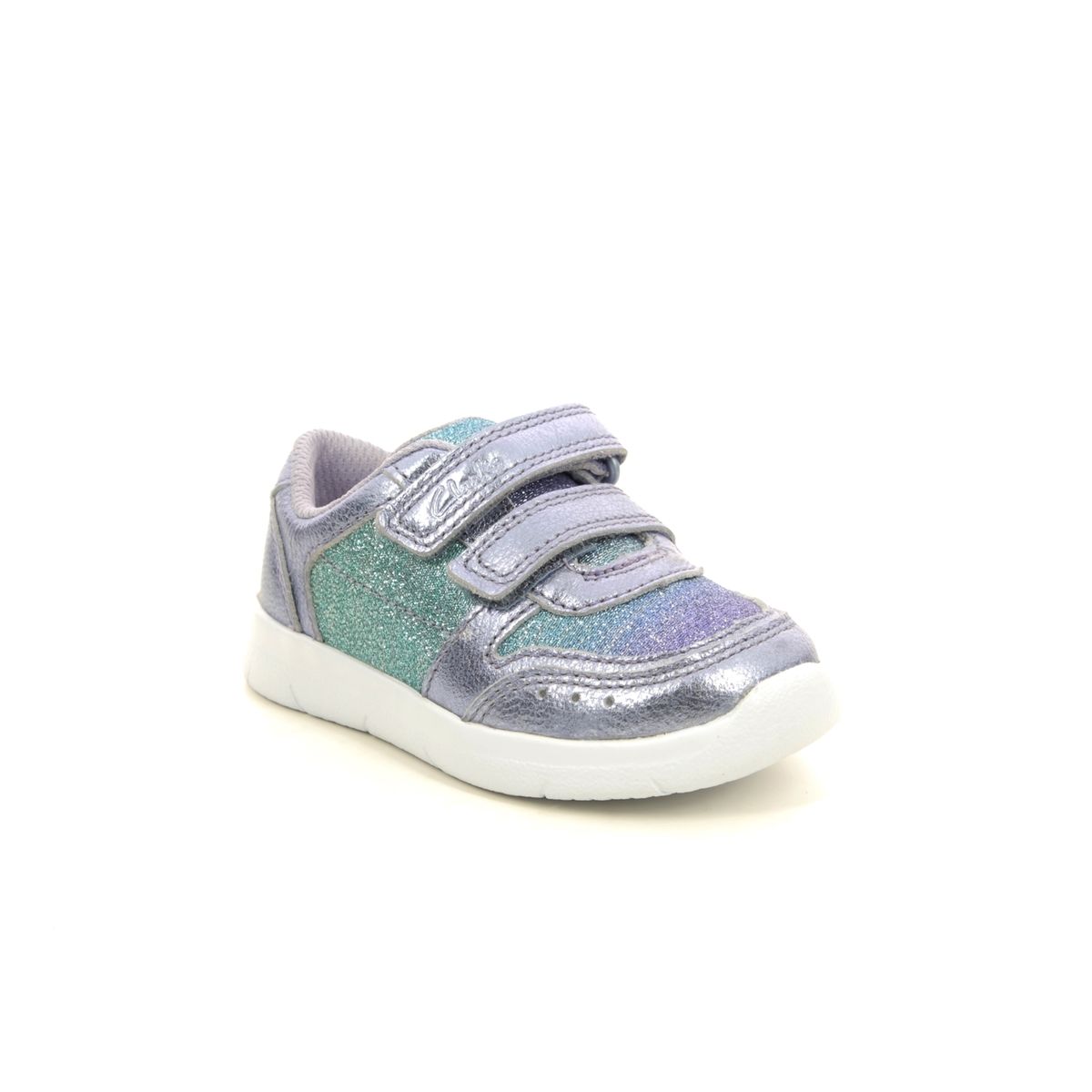 Clarks Ath Sonar T Lilac Kids Toddler Girls Trainers 541217G In Size 7 In Plain Lilac G Width Fitting