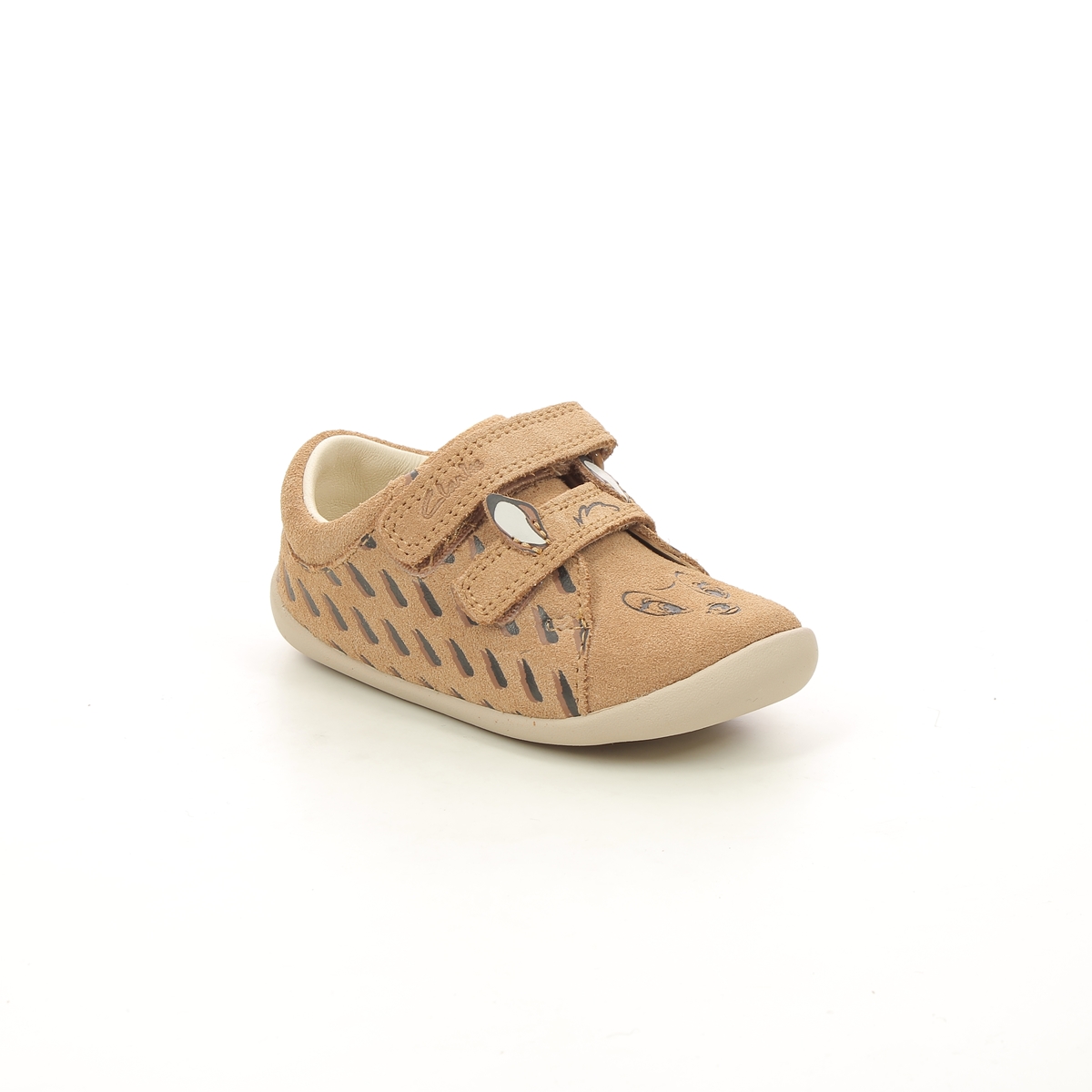 Clarks Roamer Deer T Tan suede Kids girls first and baby shoes 6213-76F in a Plain Leather in Size 5