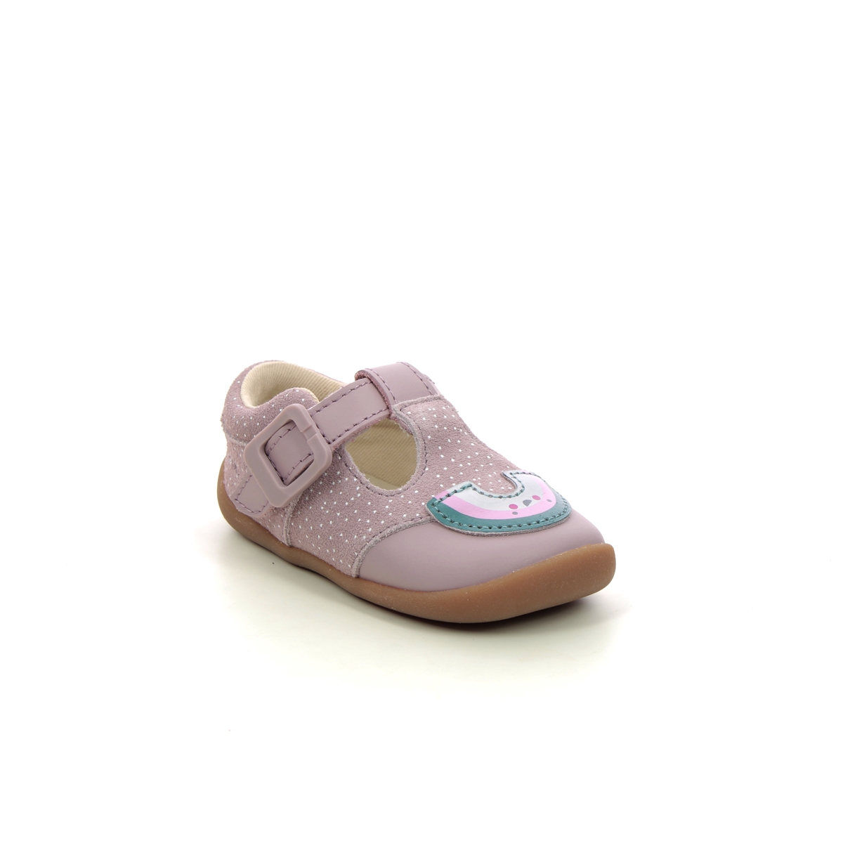 Clarks Roamer Mist T Pink Leather Kids girls first and baby shoes 7527-56F in a Plain Leather in Size 5