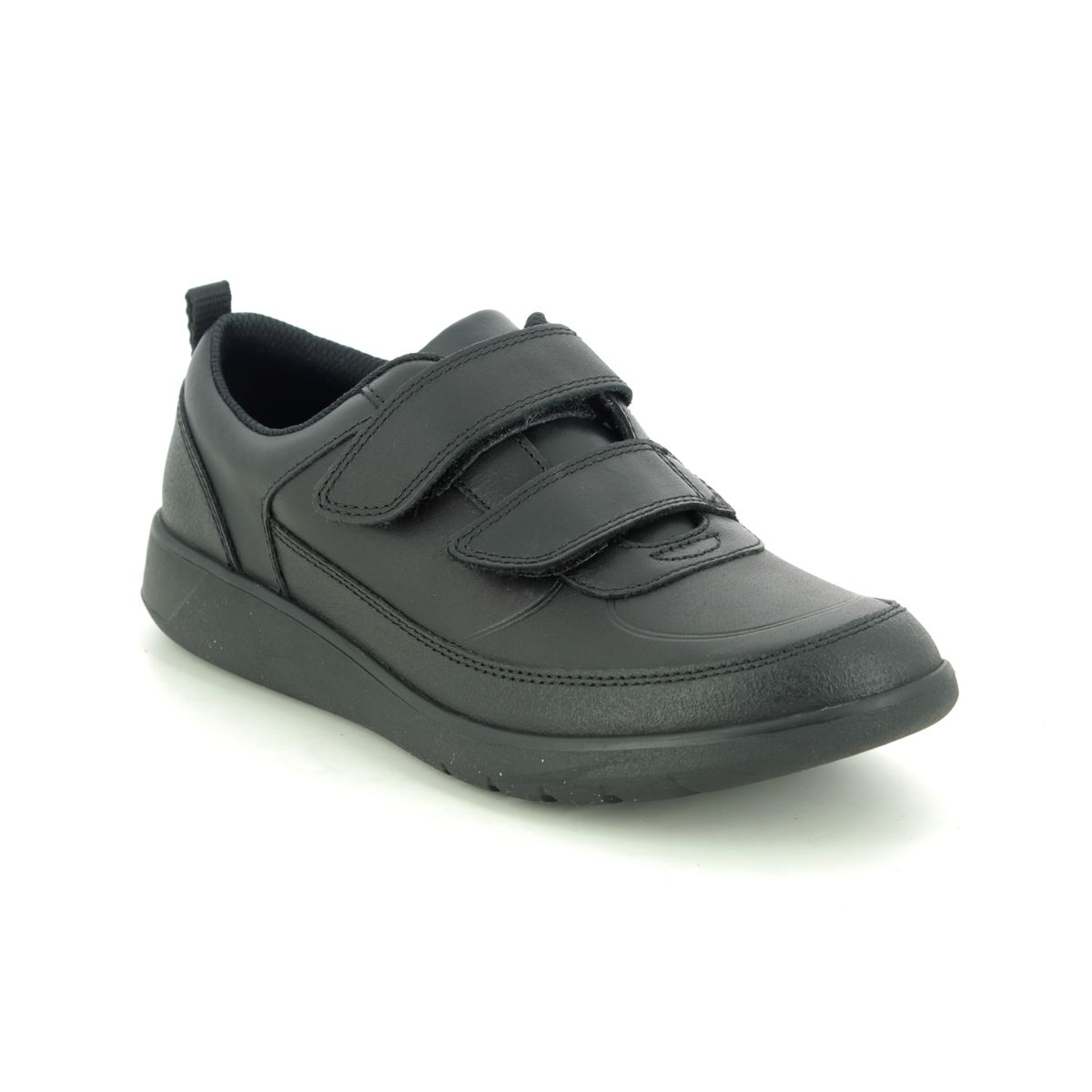 Clarks Scape Flare Y Black Leather Kids Boys Shoes 494096F In Size 3.5 In Plain Black Leather F Width Fitting Regular Fit For School For kids