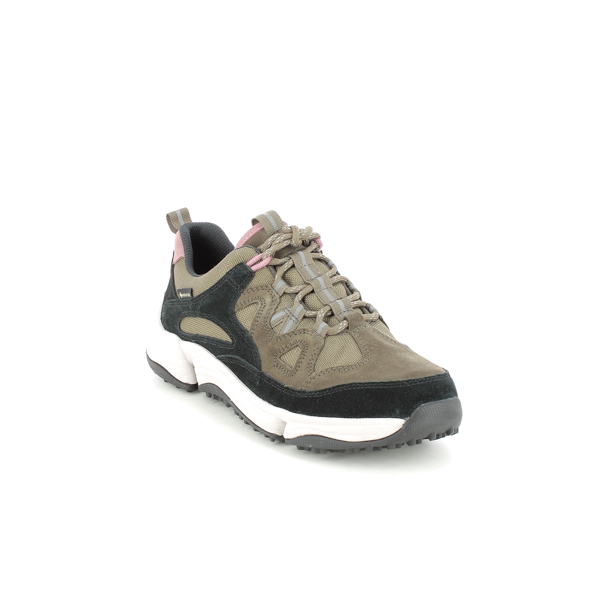 Clarks Tri Path Gtx Olive suede Womens Walking Shoes 6102-84D in a Plain Leather in Size 5