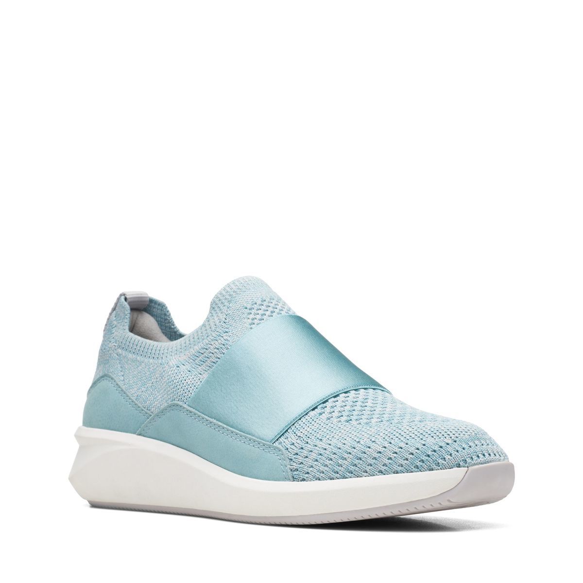Clarks Un Rio Knit Turquoise Womens trainers 6630-94D in a Plain Textile in Size 4