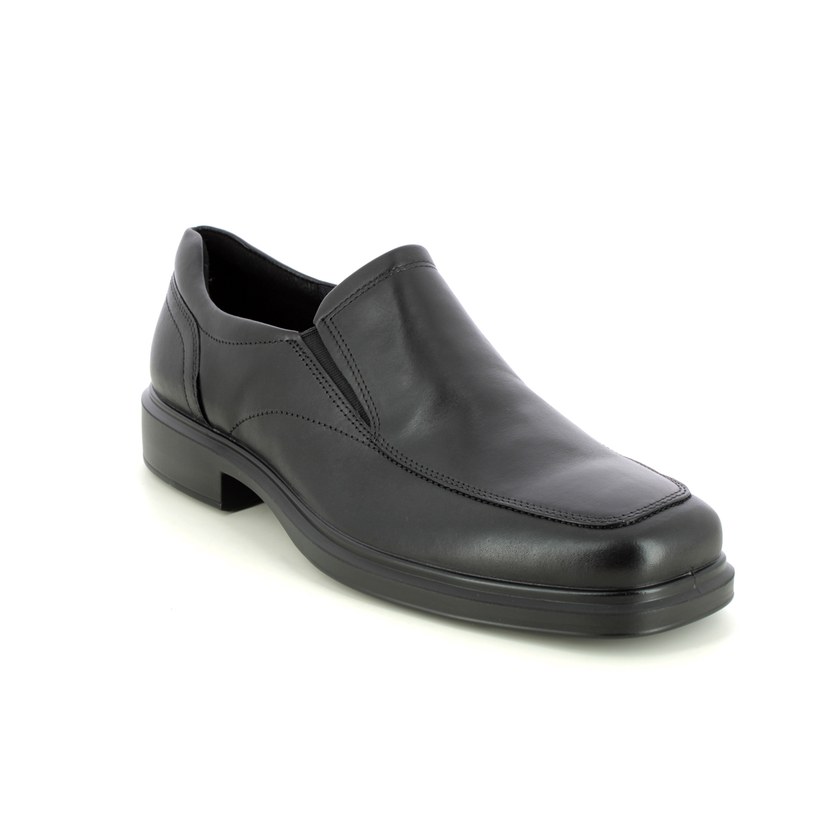 Ecco Helsinki 2 Slip Black Leather Mens Slip-On Shoes 500154-01001 In Size 45 In Plain Black Leather
