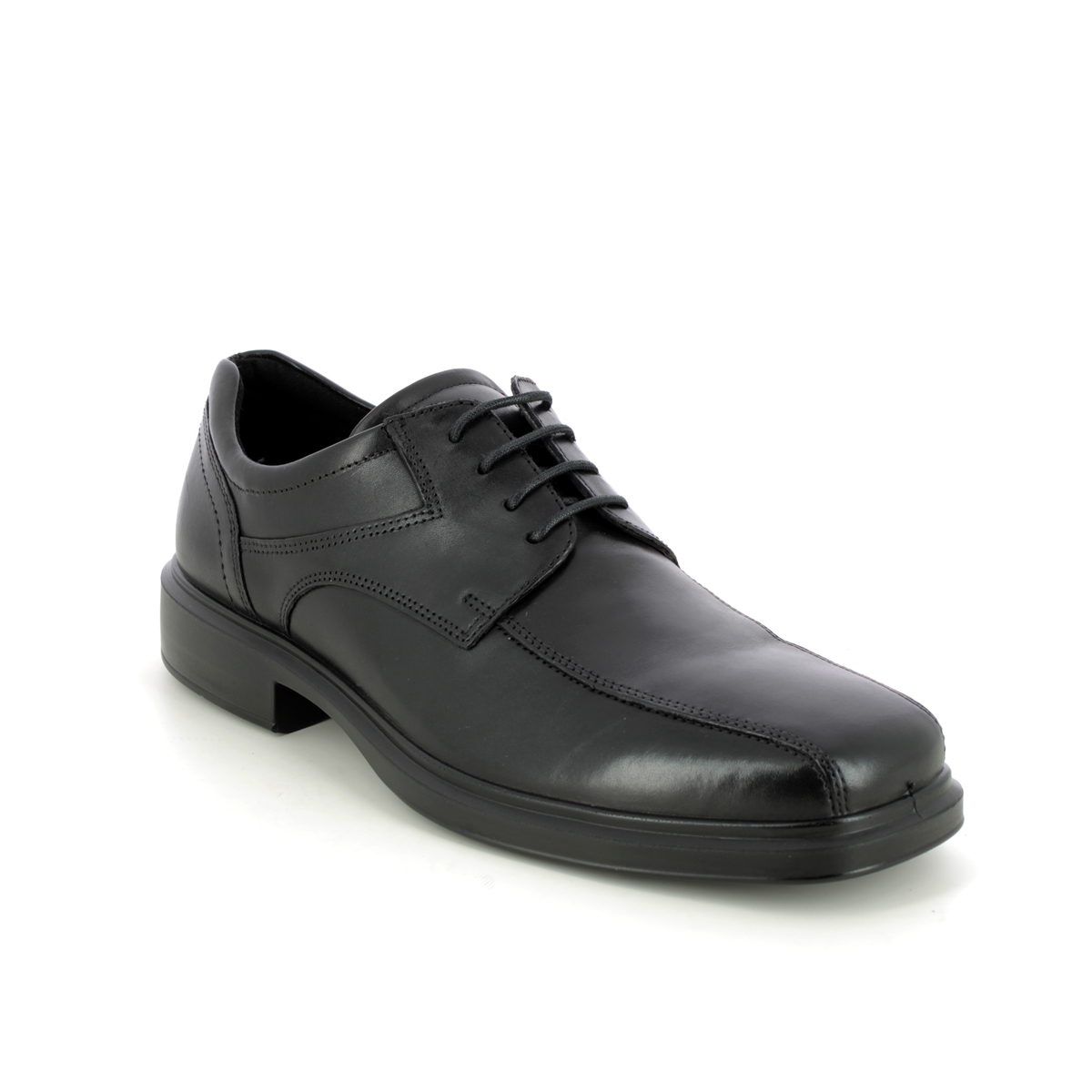 Ecco Helsinki 2 Tram Black Leather Mens Formal Shoes 500174-01001 In Size 45 In Plain Black Leather