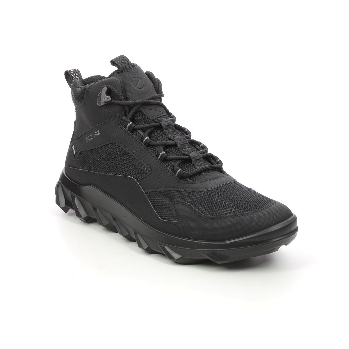 Ecco Mx Mid Mens Boot Gtx Black Mens Outdoor Walking Boots 820224-51052 In Size 42 In Plain Black