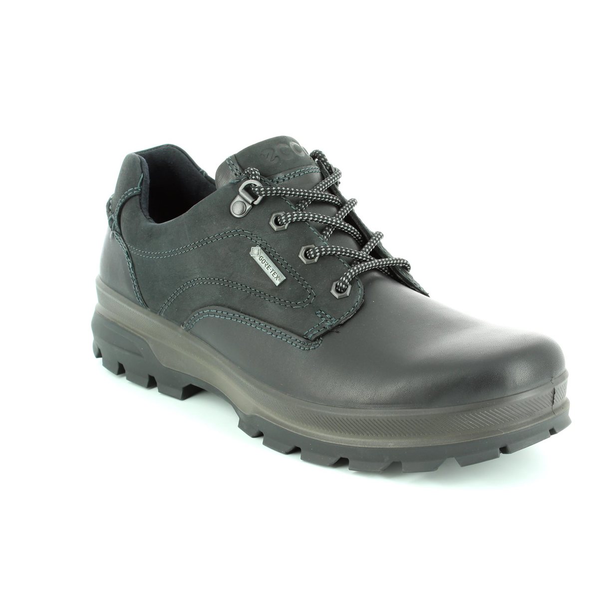 ECCO Rugged Gore Black Mens comfort shoes 838034-51707 in a Plain Leather in Size 39