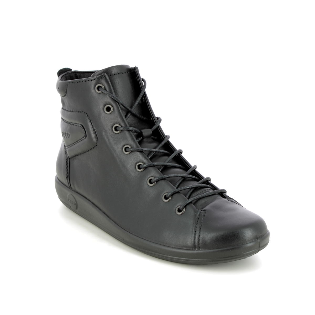 ECCO Soft 2.0 Boot Black leather Womens Lace Up Boots 206523-56723 in a Plain Leather in Size 39