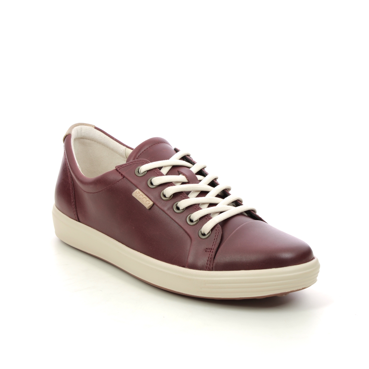 Ecco Soft 7 Lace Plum Womens Trainers 430003-01588 In Size 37 In Plain Plum
