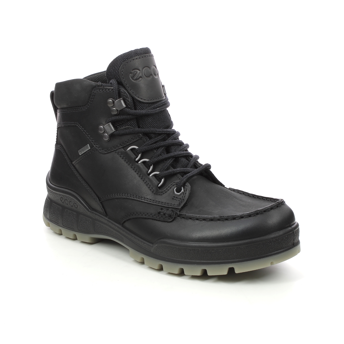 Ecco Track 25 Boot Gtx Black Leather Mens Outdoor Walking Boots 831704-51052 In Size 41 In Plain Black Leather
