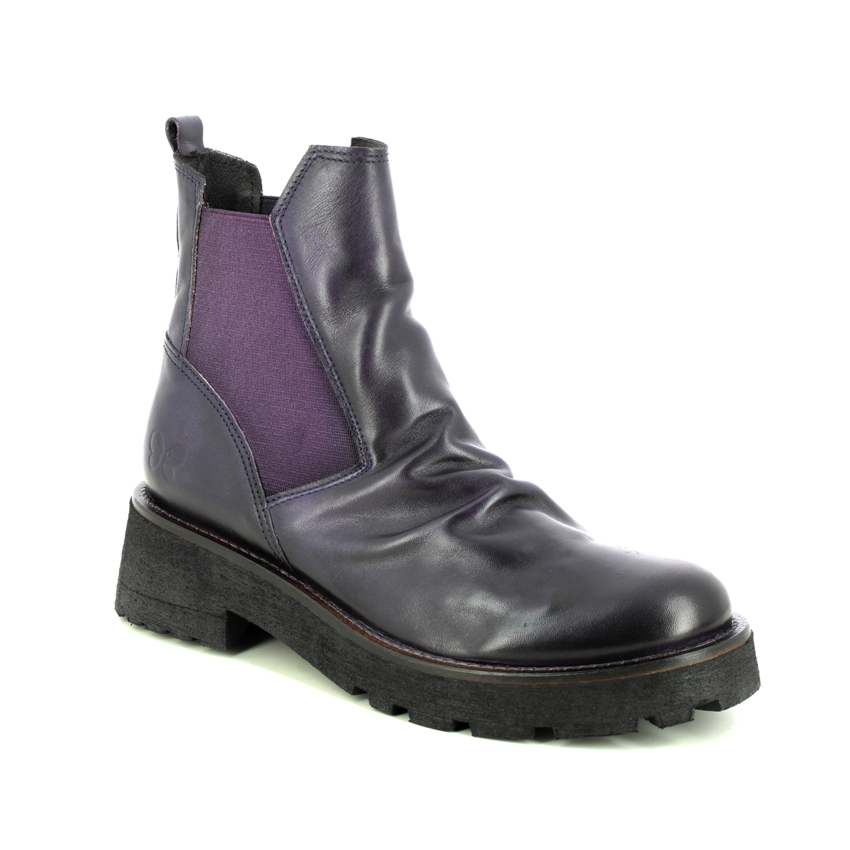 Felmini - Nadir  Chelsea (Purple Leather) D706-95 In Size 41 In Plain Purple Leather