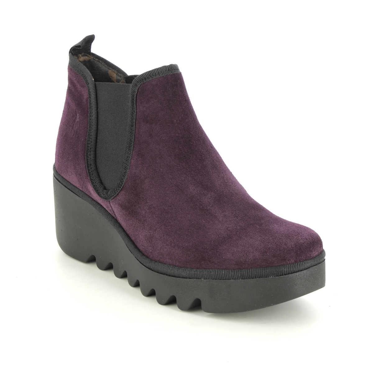 Fly London Byne   Blu Purple Suede Womens Wedge Boots P501349 In Size 39 In Plain Purple Suede
