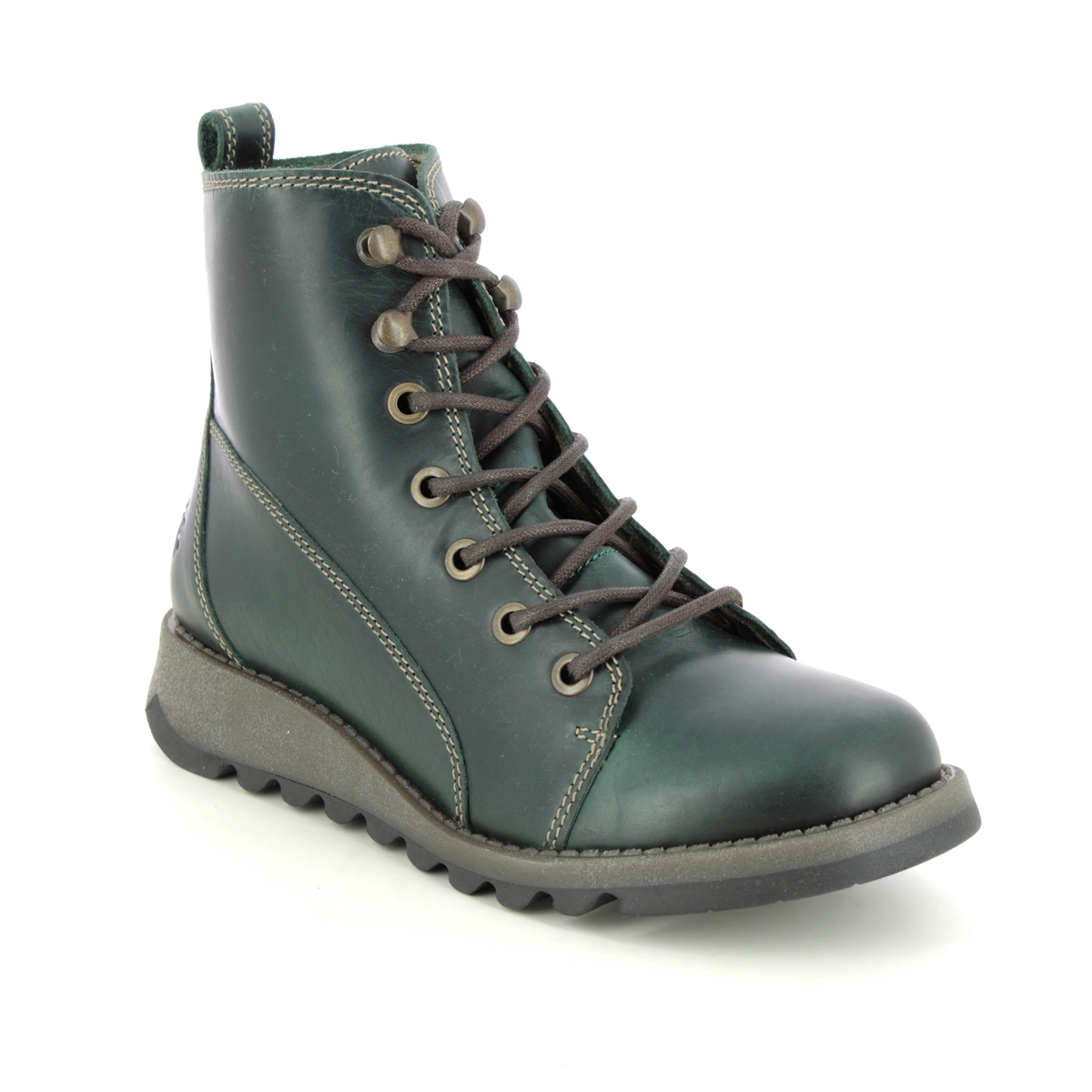 Fly London Sore   Sminx Petrol Leather Womens Lace Up Boots P144813 In Size 41 In Plain Petrol Leather