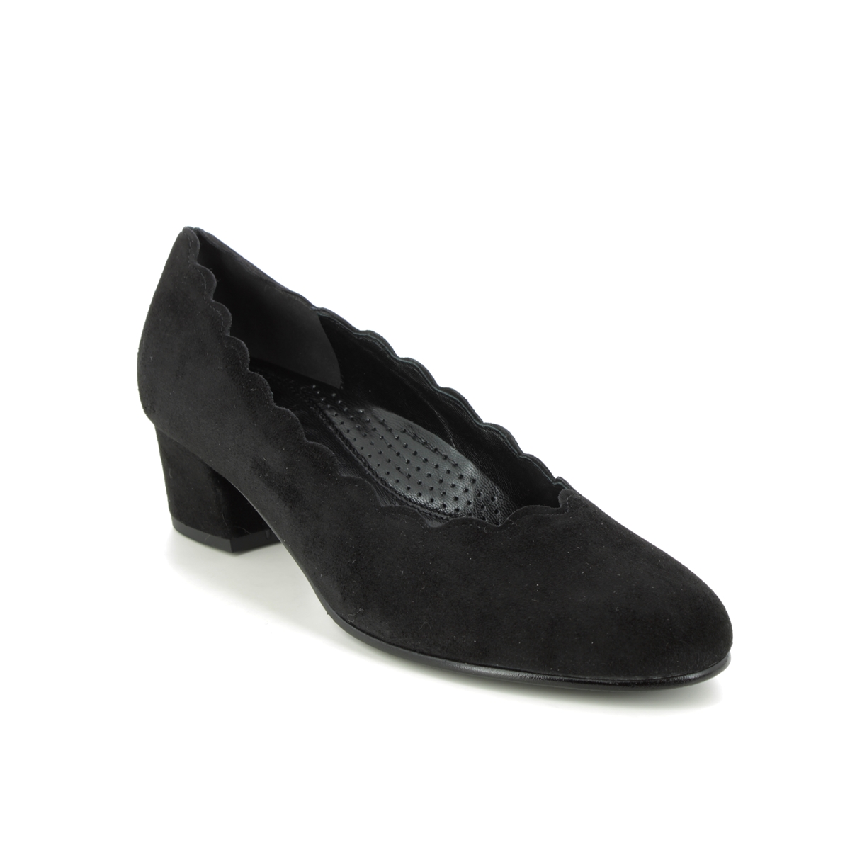 Gabor Gigi Dallas Black suede Womens Court Shoes 22.221.47 in a Plain Leather in Size 8
