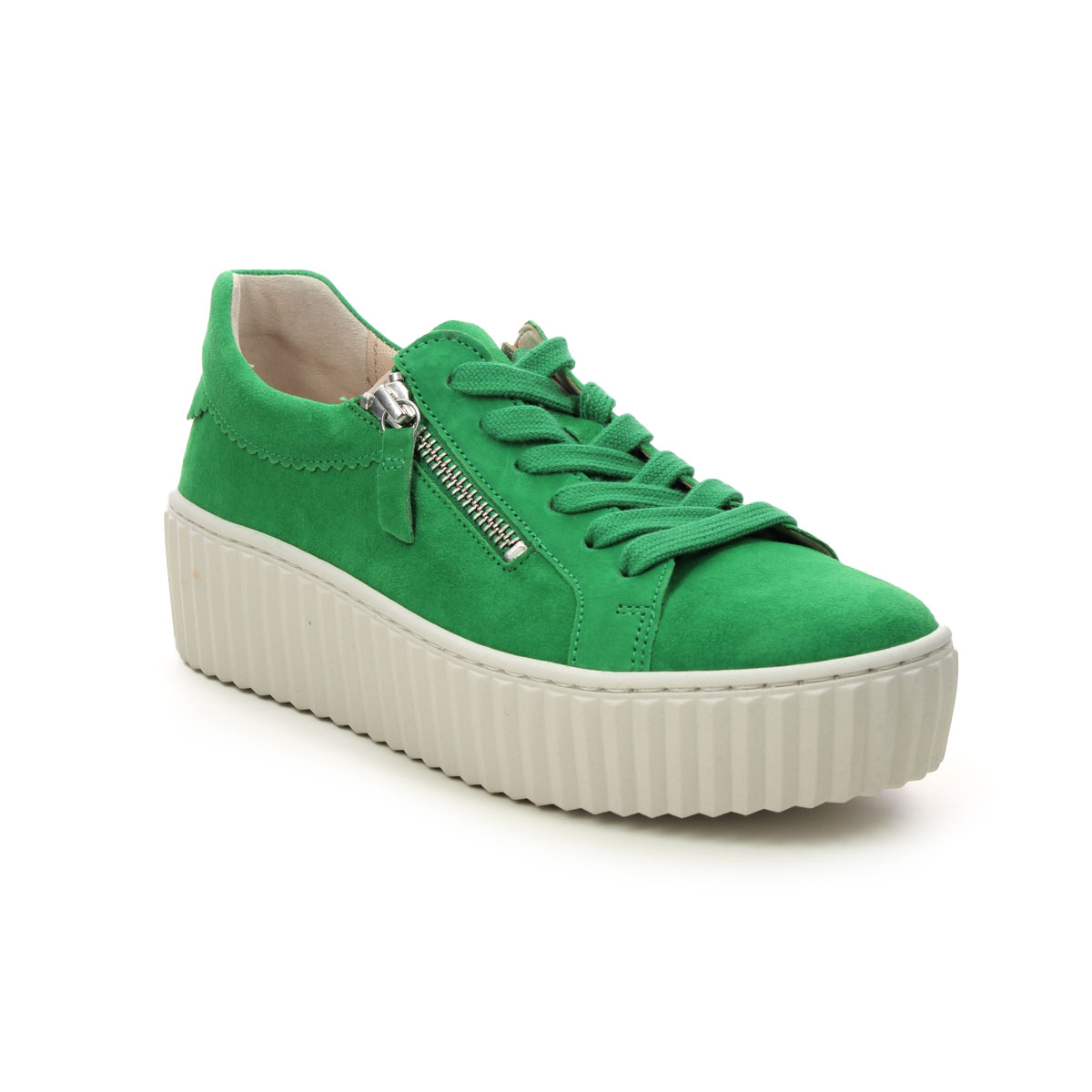 Gabor Dolly Green Suede Womens trainers 43.200.31 in a Plain Leather in Size 4