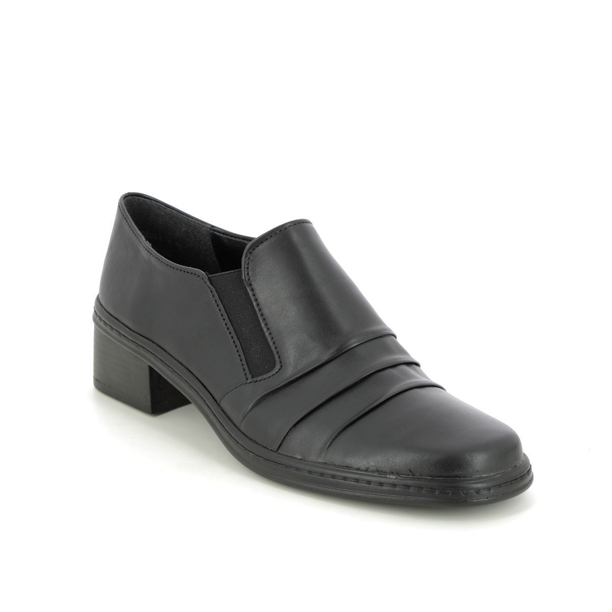Gabor Dots Black Leather Womens Comfort Slip On Shoes 94.440.27 In Size 5.5 In Plain Black Leather  Womens Comfort Slip On Shoes In Soft Black Leather