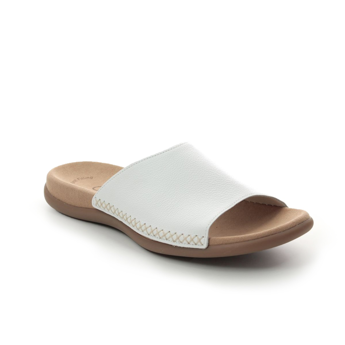 Gabor Eagle White Leather Womens Comfortable Sandals 03.705.21 In Size 37 In Plain White Leather  Womens Comfortable Sandals In Soft White Leather Lea