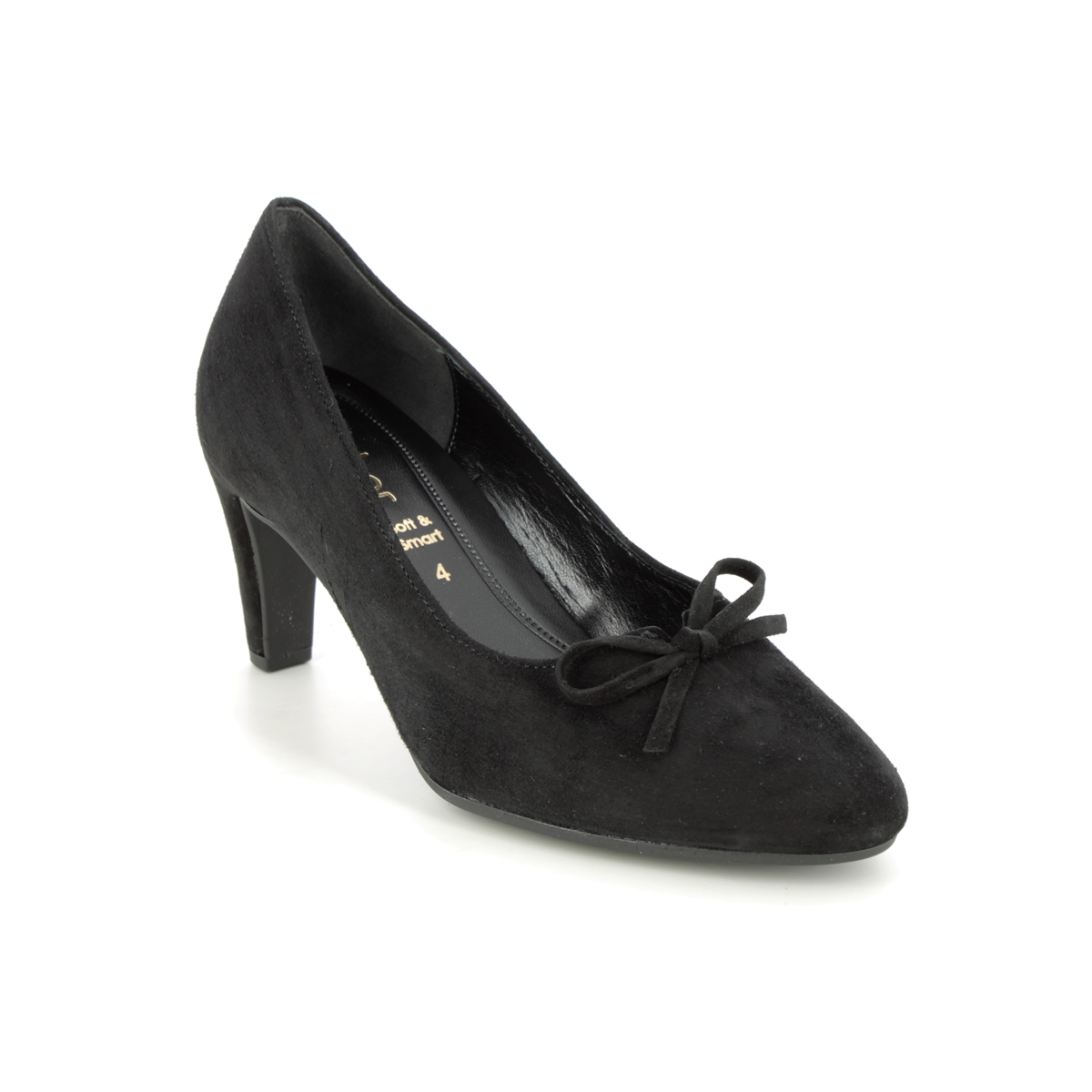 Gabor Elberta Mizzy Black Suede Womens Court Shoes 91.412.17 In Size 7 In Plain Black Suede  Womens High Heels In Soft Black Suede Leather