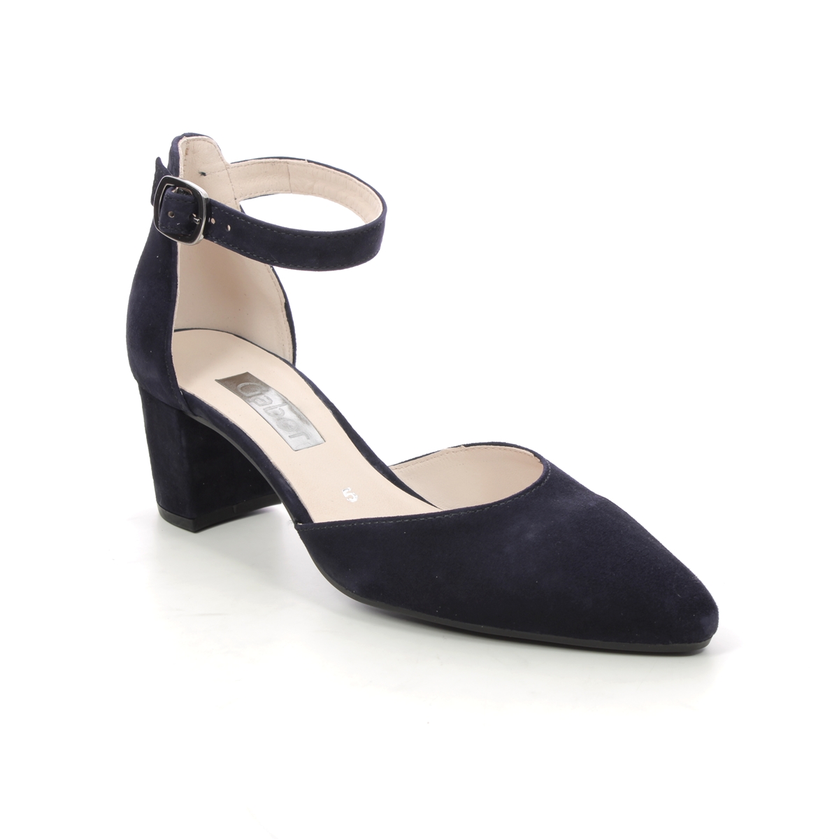 Gabor Gala Navy Suede Womens Court Shoes 81.340.38 In Size 5 In Plain Navy Suede  Womens Court Shoes In Soft Navy Suede Leather