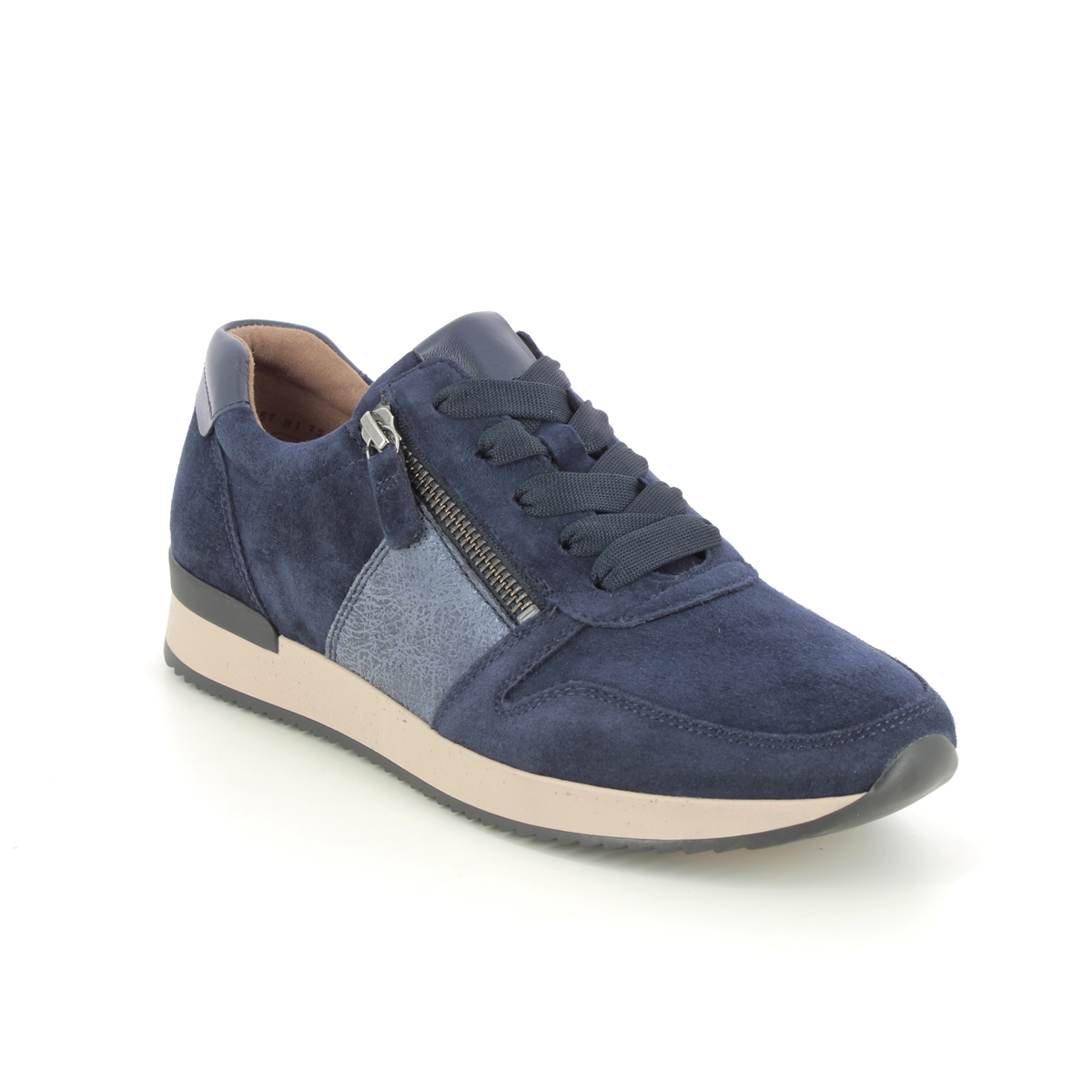 Gabor Lulea Navy Suede Womens Trainers 33.420.16 In Size 4 In Plain Navy Suede  Womens Trainers In Soft Navy Suede Leather