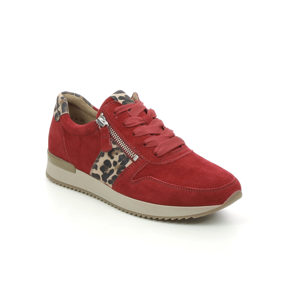 Gabor Lulea Red suede Womens trainers 73.420.15 in a Plain Leather in Size 7