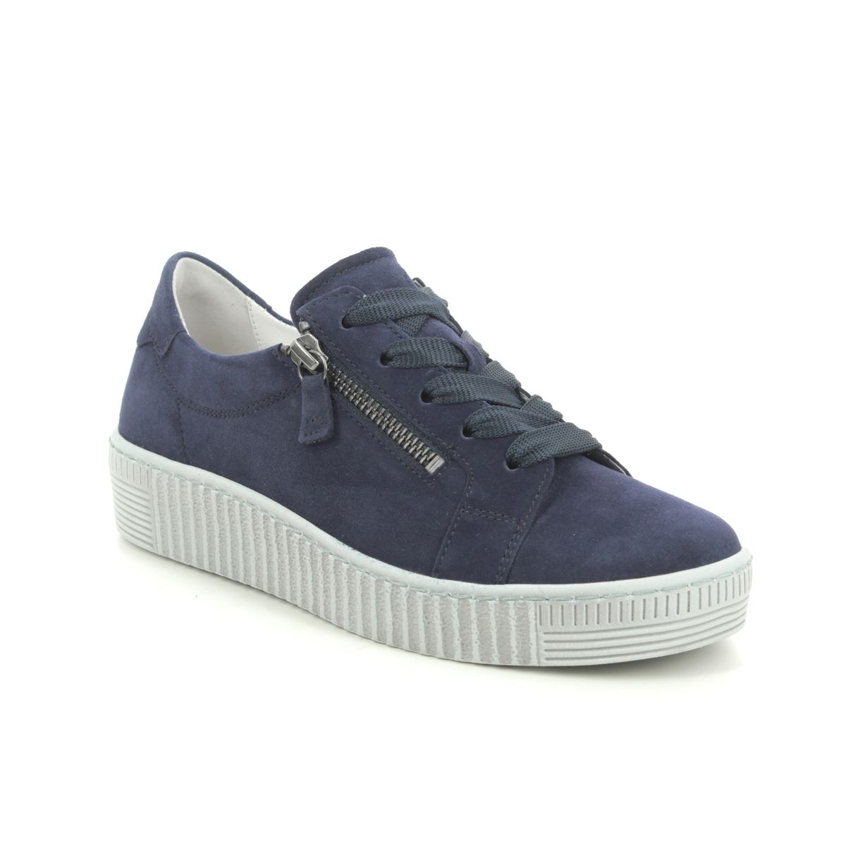 Gabor Wisdom Navy Suede Womens Trainers 63.334.16 In Size 5 In Plain Navy Suede  Womens Trainers In Soft Navy Suede Leather