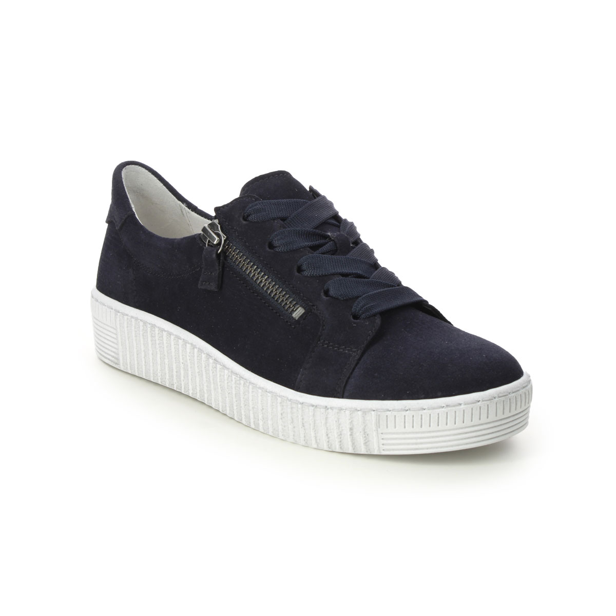 Gabor Wisdom Navy Suede Womens Trainers 63.334.16 In Size 9 In Plain Navy Suede  Womens Trainers In Soft Navy Suede Leather