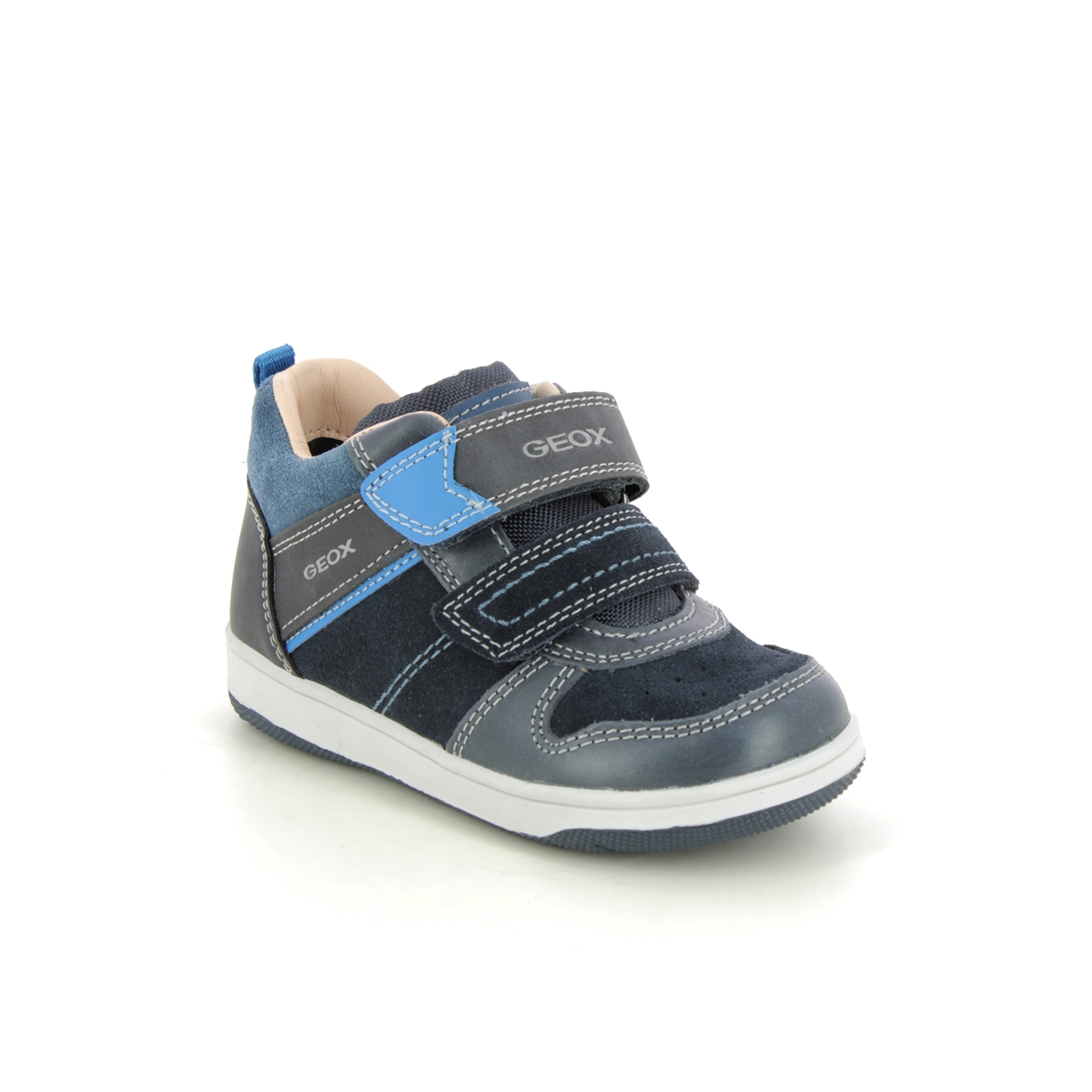 Geox - New Flick B 2V (Navy Leather) B161La-C4231 In Size 21 In Plain Navy Leather For kids