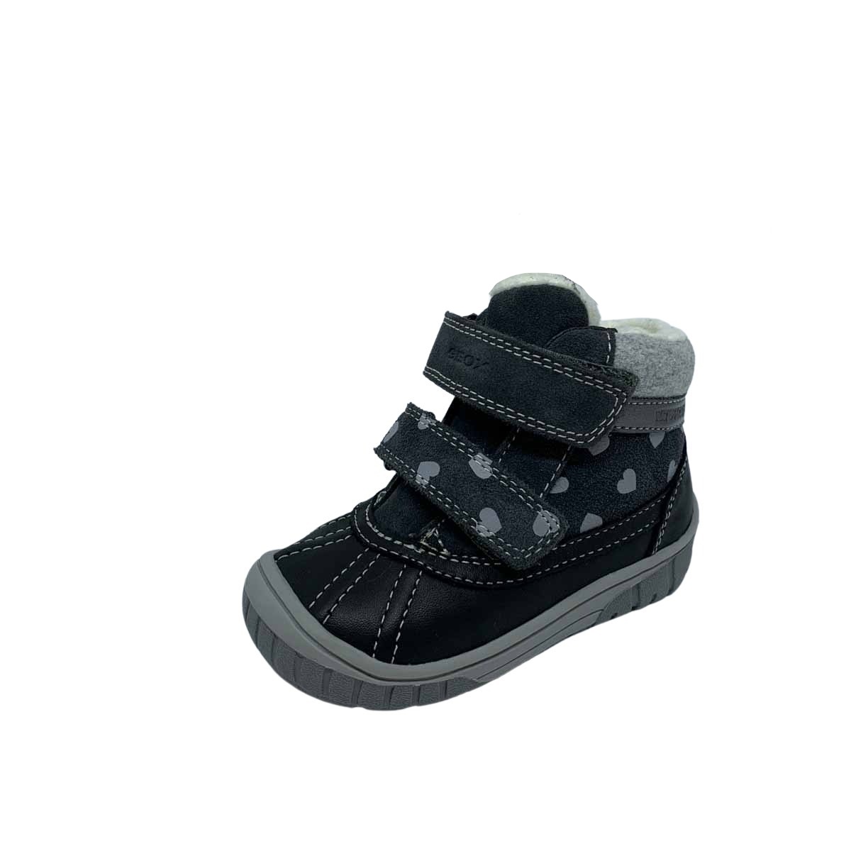 Geox Omar Girl Tex Grey suede Kids Toddler Girls Boots B042LA-C9002 in a Plain  in Size 25