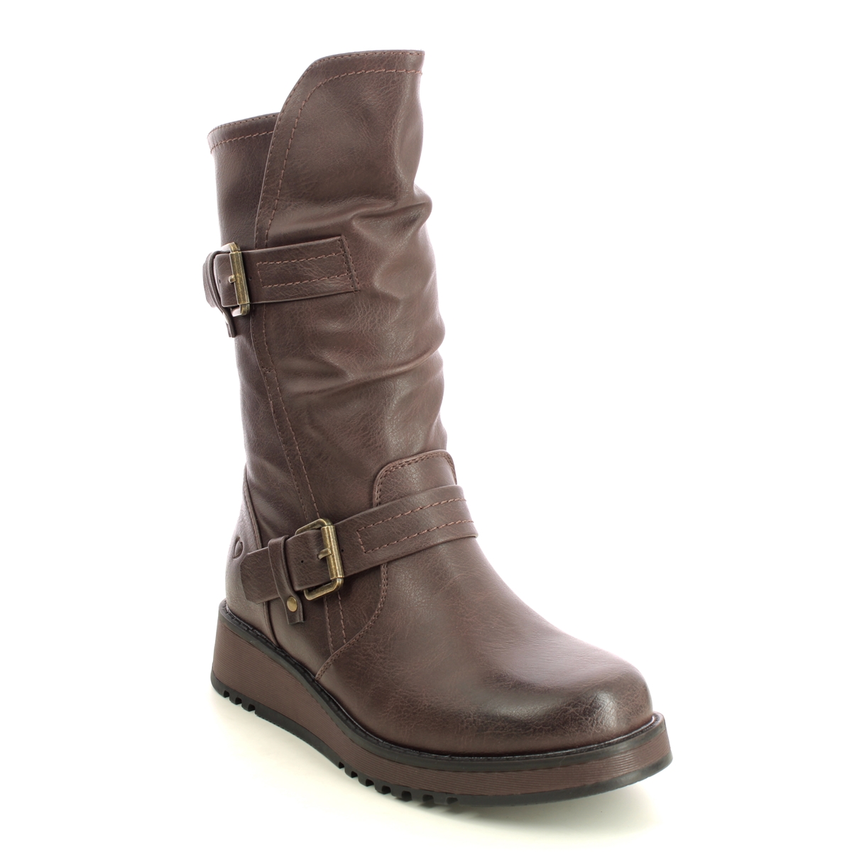 Heavenly Feet Hannah 4 Chocolate Brown Womens Mid Calf Boots 3507-27 In Size 8 In Plain Chocolate Brown
