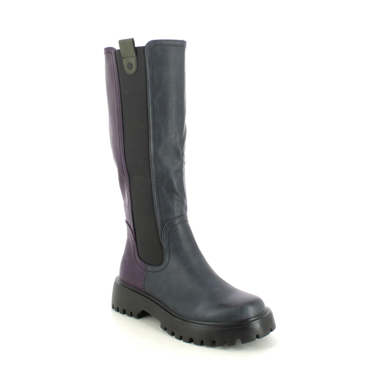 Heavenly Feet Zinnia Navy Womens Knee-High Boots 3506-75 In Size 3 In Plain Navy