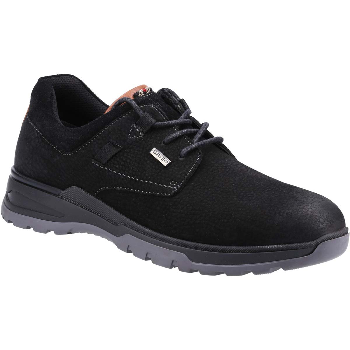 Hush Puppies Pele Lace Up Black nubuck Mens comfort shoes 35665-66533 in a Plain Nubuck Leather in Size 12