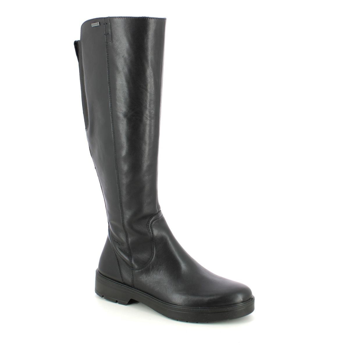 Legero Mystic Long Gtx Black Leather Womens Knee-High Boots 2000195-0100 In Size 6.5 In Plain Black Leather