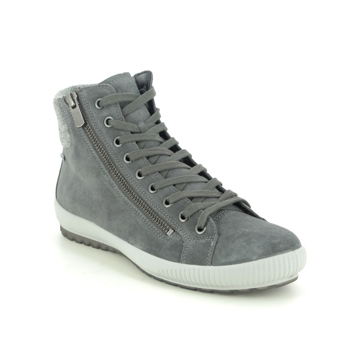 Legero Tanaro Hi Gore Grey Suede Womens Lace Up Boots 2009614-2200 In Size 4.5 In Plain Grey Suede
