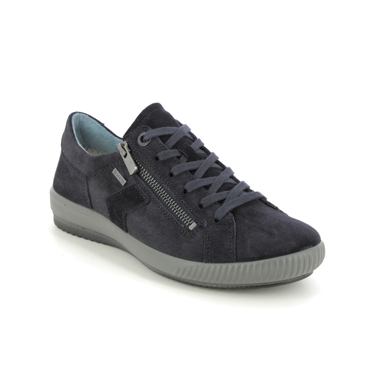 Legero Tanaro5 Zip Gtx Navy Suede Womens Lacing Shoes 2000163-8000 In Size 9 In Plain Navy Suede