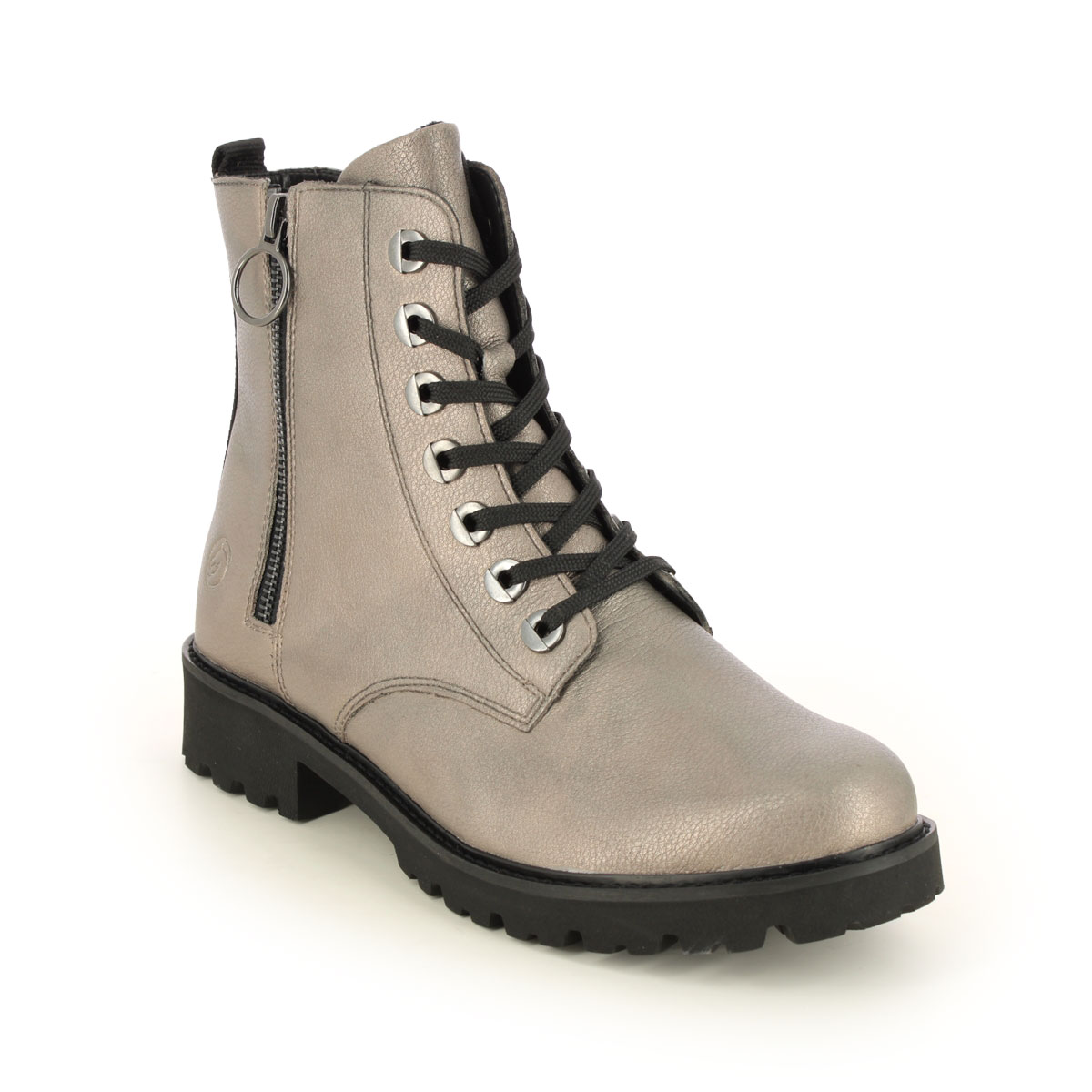 Remonte Doclander Metallic Womens Biker Boots D8671-91 In Size 37 In Plain Metallic