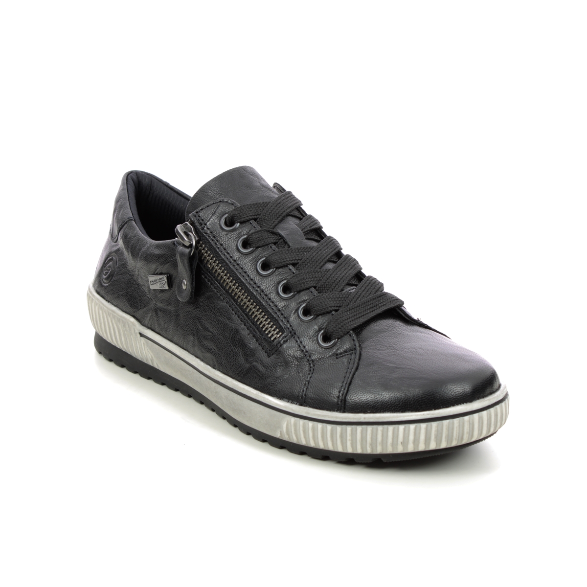 Remonte D0700-00 Tanash Tex Black leather Womens lacing shoes in a Plain Leather in Size 37