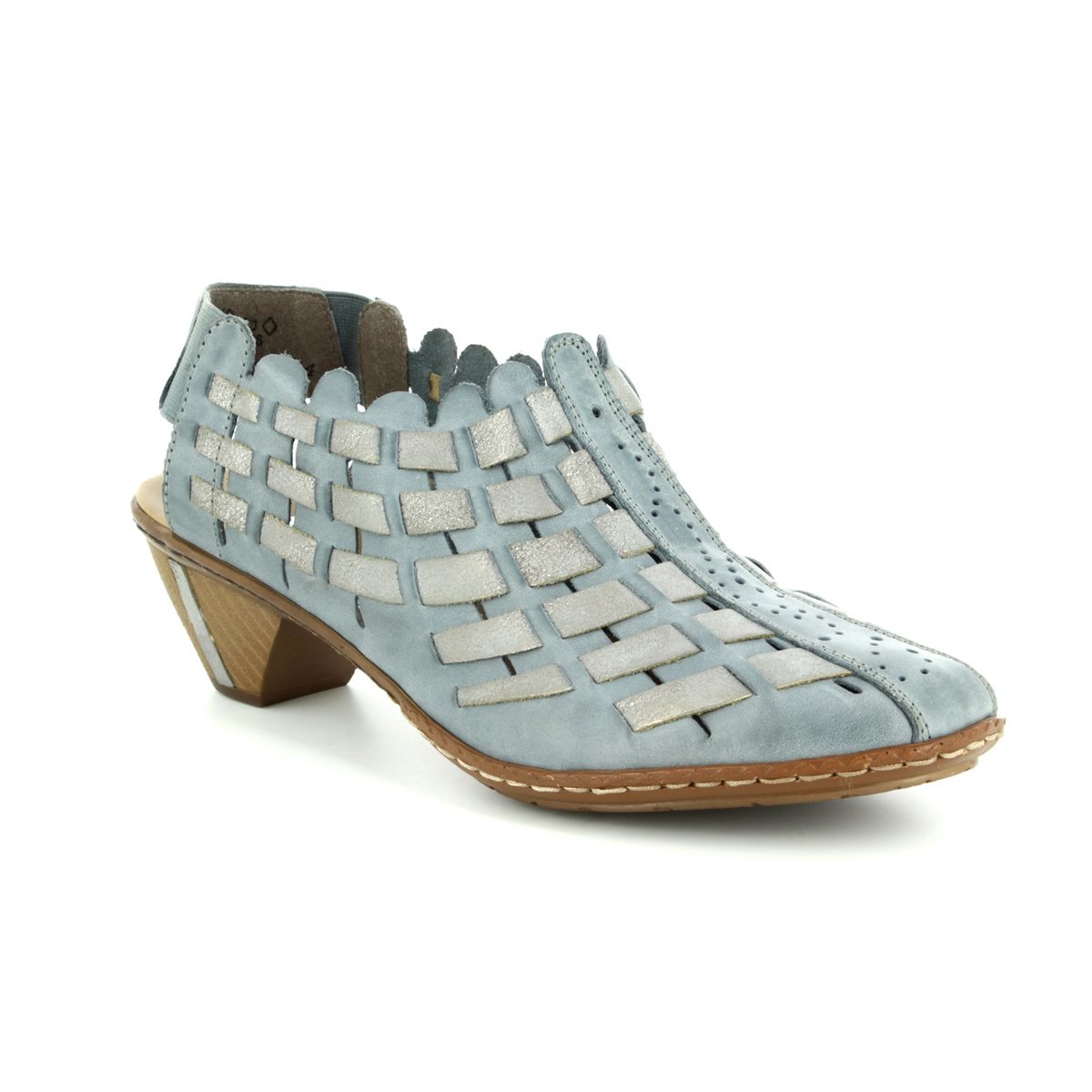 Rieker Sina Blue Womens Comfort Slip On Shoes 46778-13 In Size 40 In Plain Blue