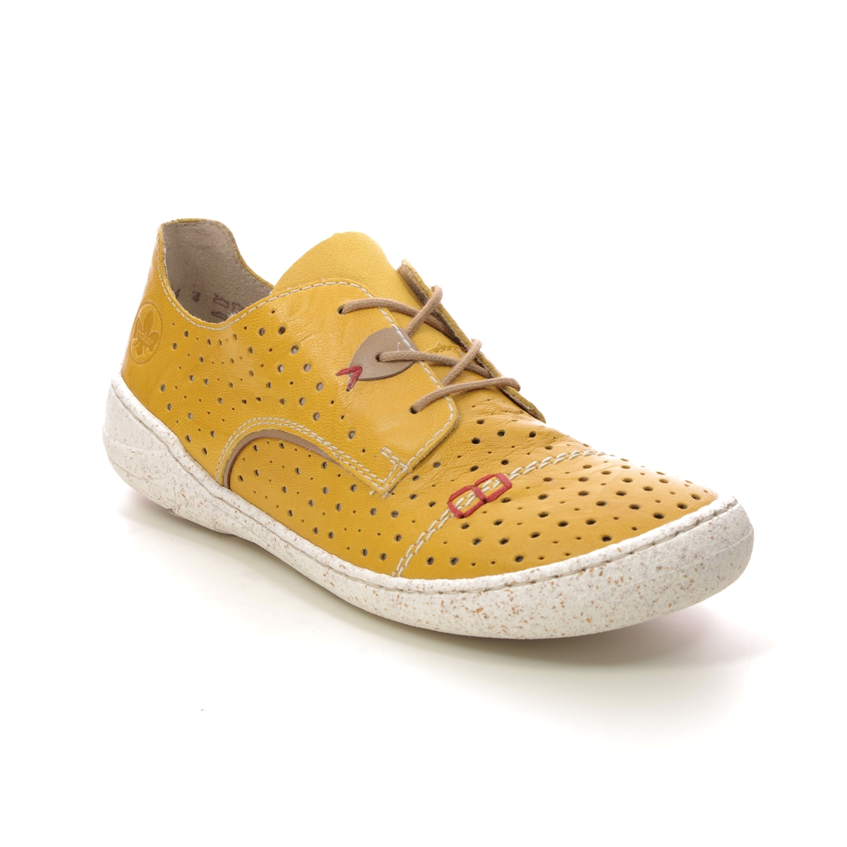 Rieker Funzi Yellow Womens Lacing Shoes 54511-68 In Size 42 In Plain Yellow