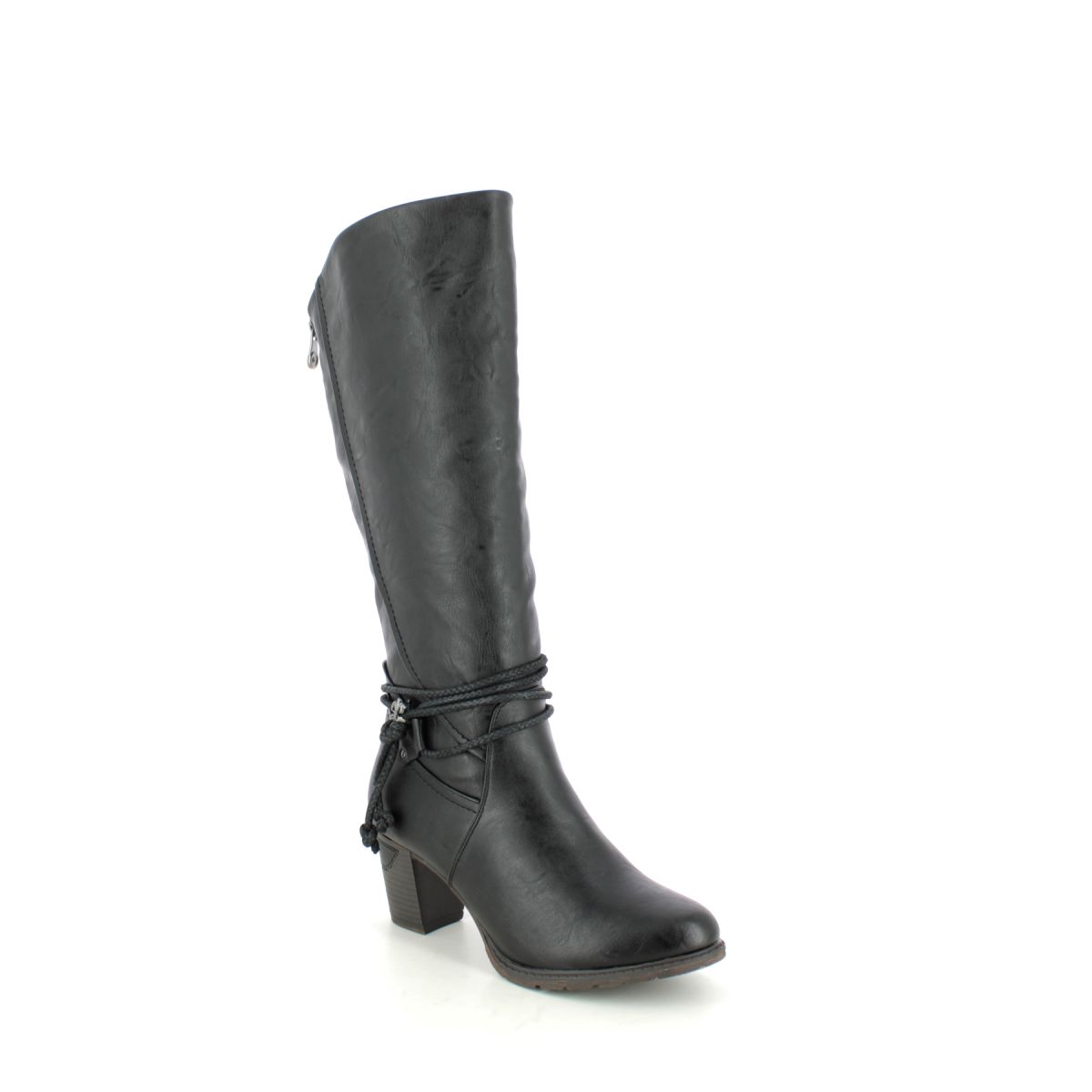 Rieker Salalong Wide Calf Black Womens Knee-High Boots 96059-00 In Size 37 In Plain Black