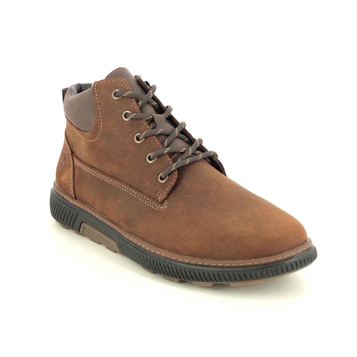 Rieker Prambola Brown Suede Mens Chukka Boots B3312-22 In Size 44 In Plain Brown Suede