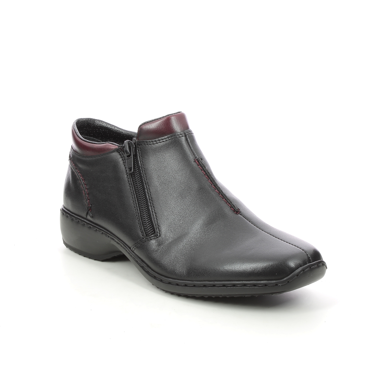 Rieker Dorboss Black Womens Ankle Boots L3882-00 In Size 39 In Plain Black