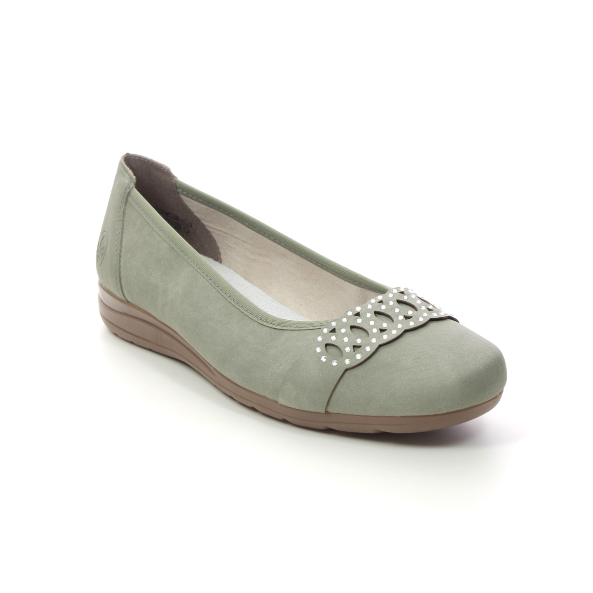 Rieker Hover Sage Green Womens Pumps L9359-52 In Size 38 In Plain Sage Green