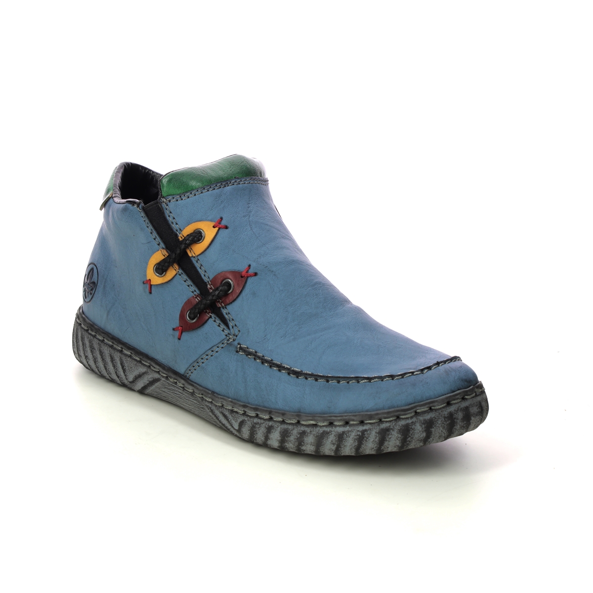 Rieker Rosehiclo Blue Womens Ankle Boots N0959-14 In Size 40 In Plain Blue