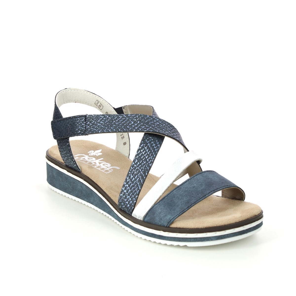 Rieker V3663-14 Navy Womens Flat Sandals in a Plain Man-made in Size 38