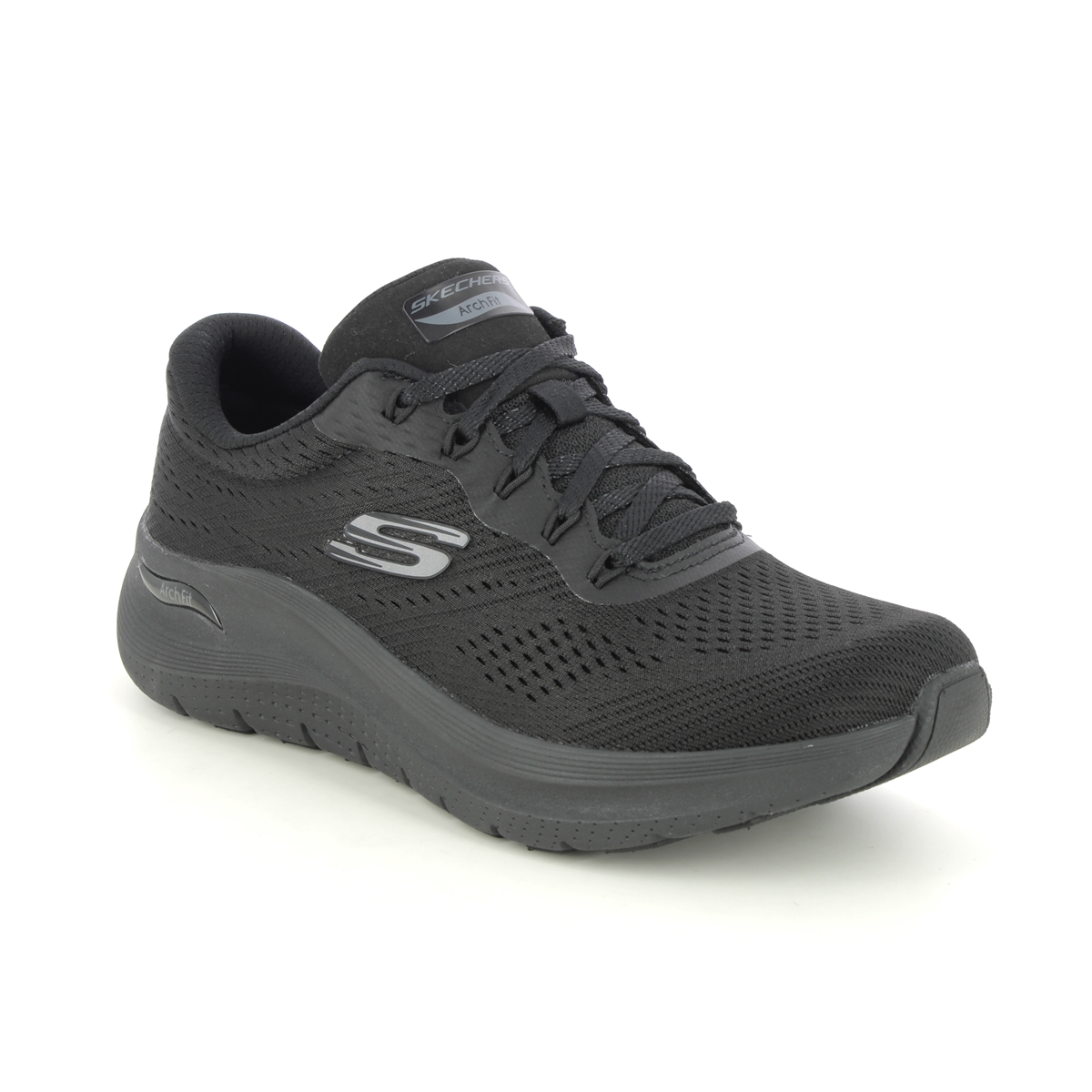 Skechers Arch Fit 2 Lace BBK Black Womens trainers 150051 in a Plain Textile in Size 4.5