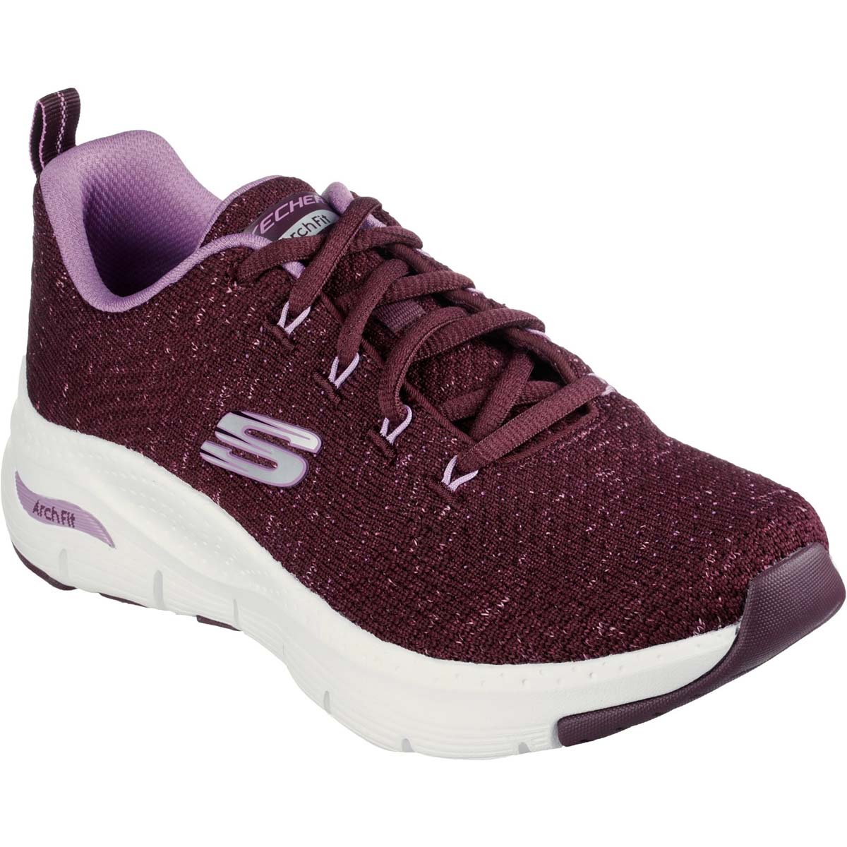 Skechers Arch Fit Glee For All Plum Womens Trainers 149713 In Size 7 In Plain Plum