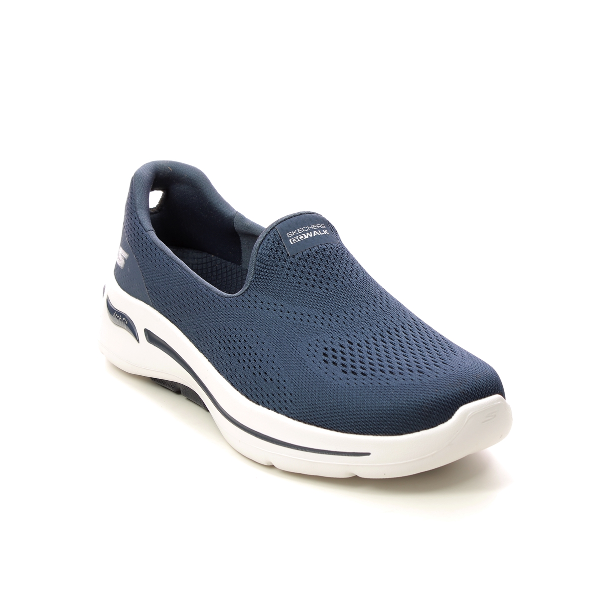 Skechers Arch Fit Go Walk Slip On Navy Womens Trainers 124483 In Size 7 In Plain Navy
